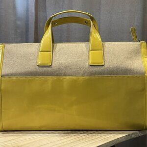Kenneth Cole Yellow Leather & Canvas Tote - Vintage